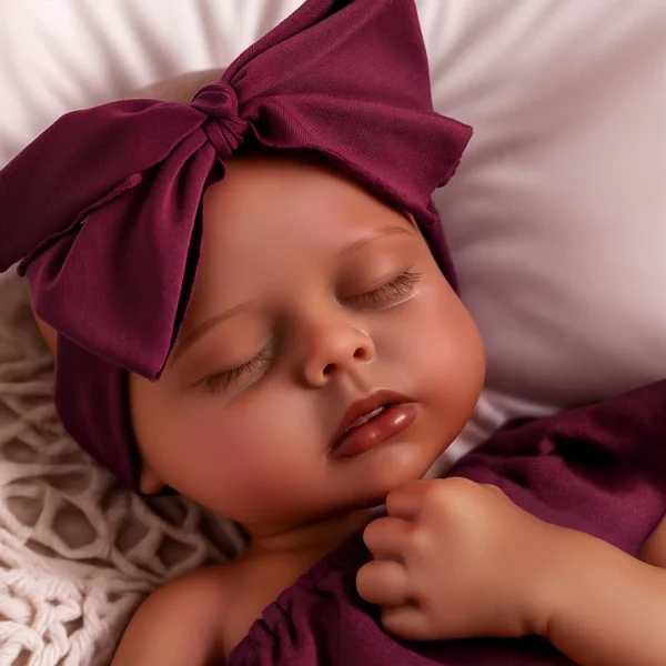 Lauren 12"/16'' Silicone Sleeping Baby African American Little Infant Girl - Image 8