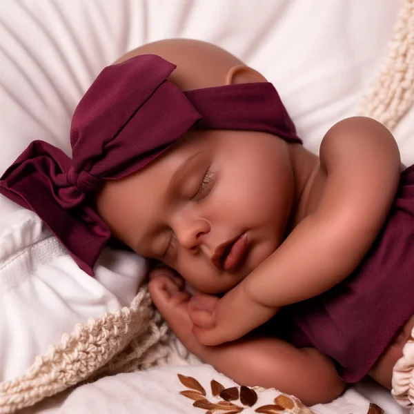 Lauren 12"/16'' Silicone Sleeping Baby African American Little Infant Girl - Image 7
