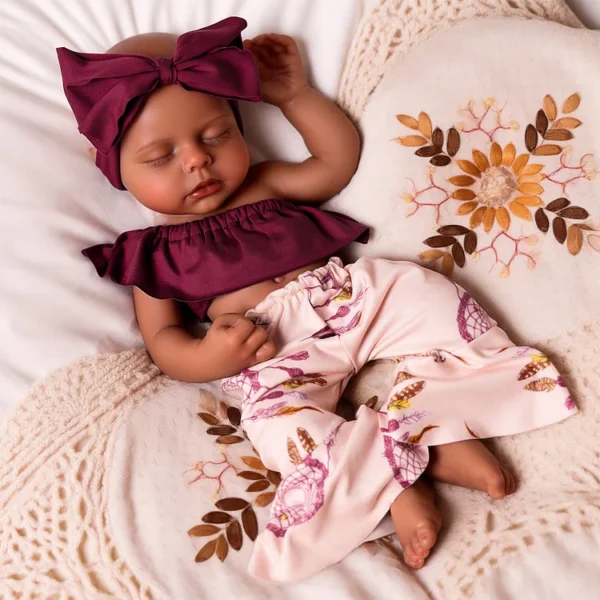 Lauren 12"/16'' Silicone Sleeping Baby African American Little Infant Girl - Image 6